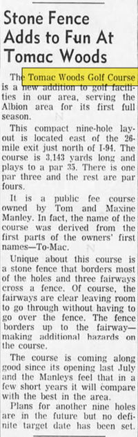 Tomac Woods Golf Course - May 02 1965 Article (newer photo)